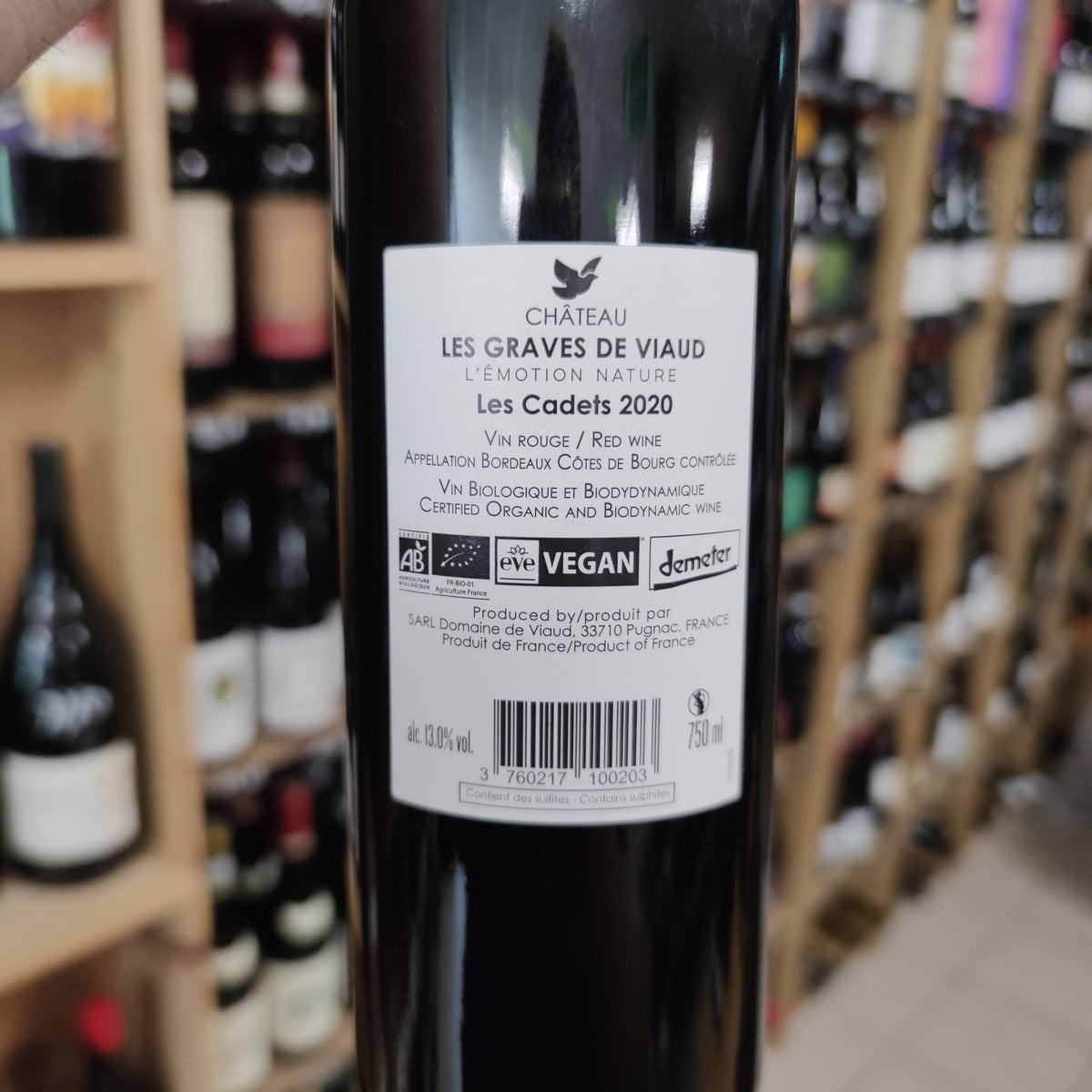 Vin rouge Les Cadets 2020 - Graves de Viaud, Bordeaux