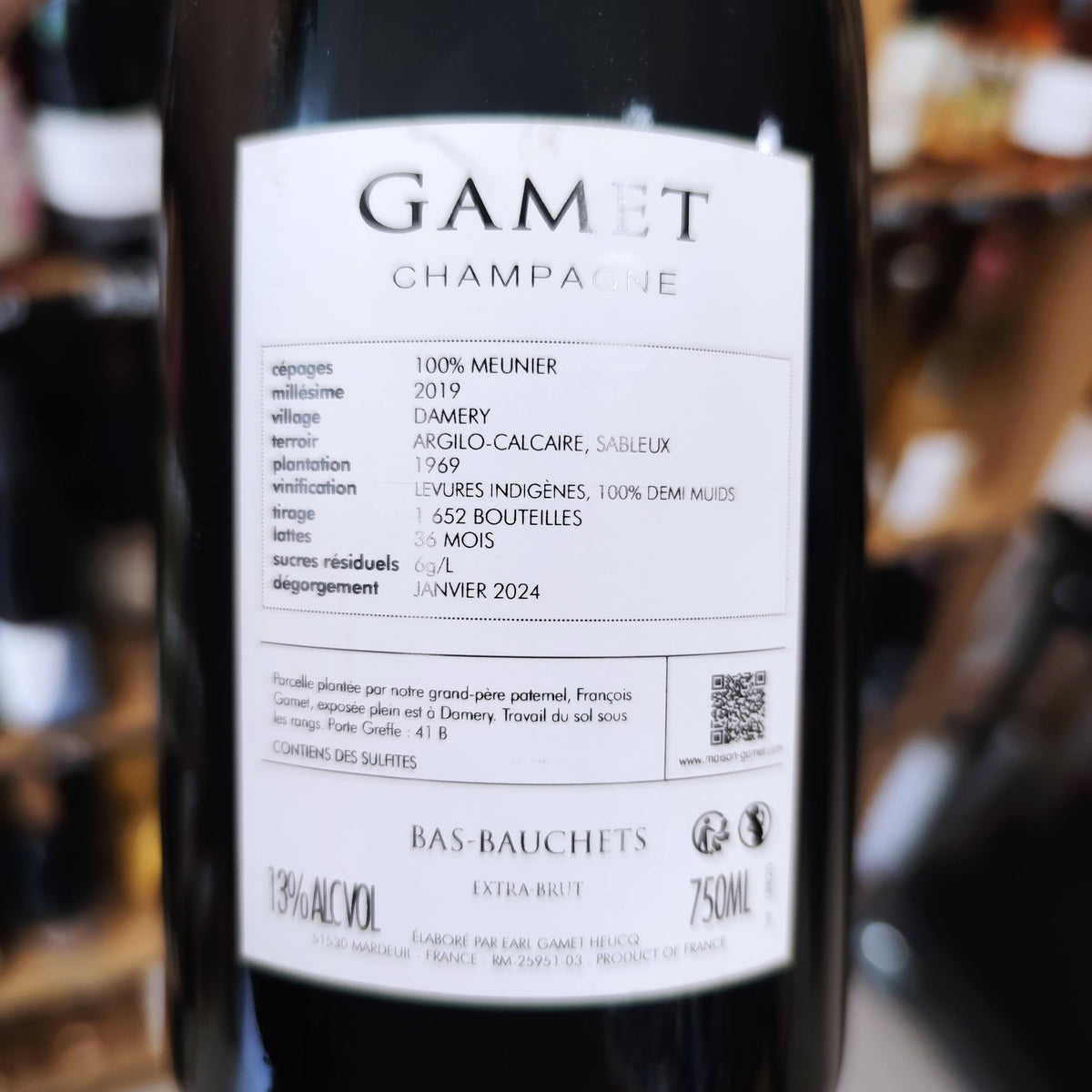Champagne Bas-Bauchets 2019 - Champagne Gamet