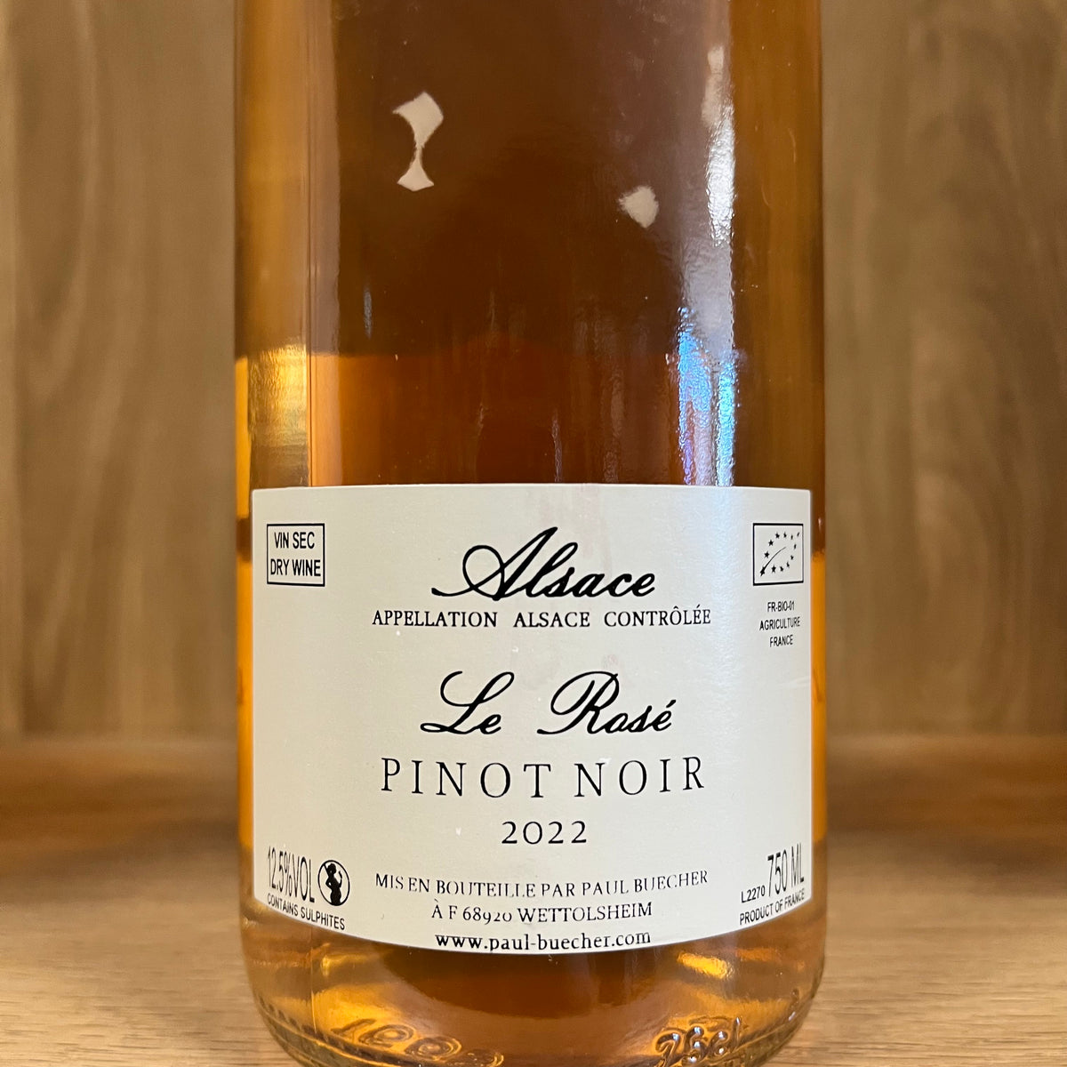 Bouteille Vin rosé le rosé 2022, AOC Alsace — biodynamie