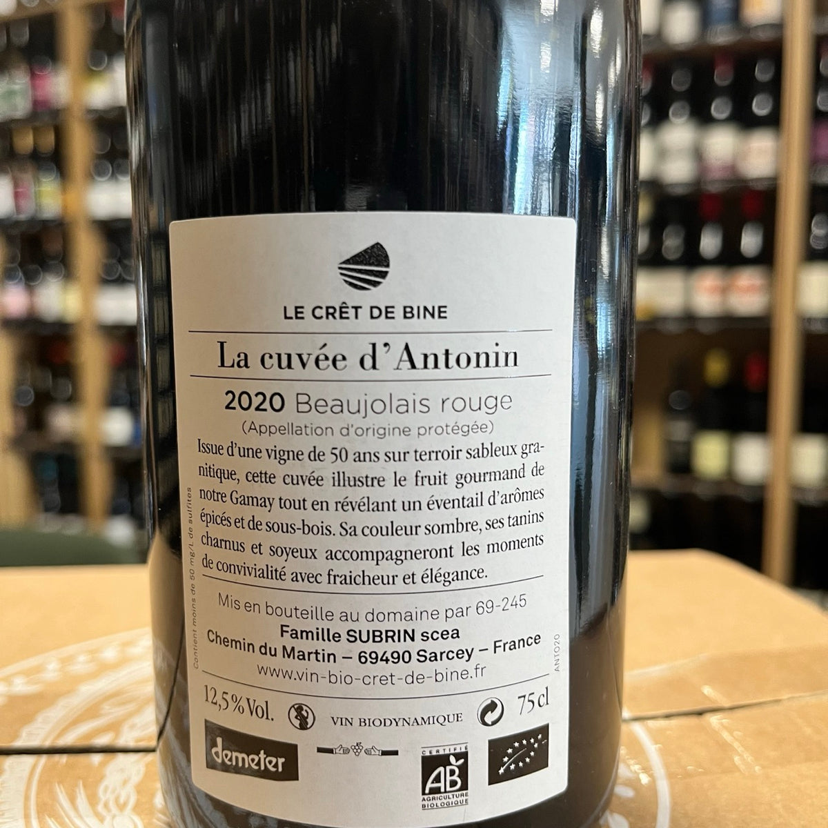 Bouteille de Cuvée d'Antonin 2020 – Le Crêt de Bine, Beaujolais