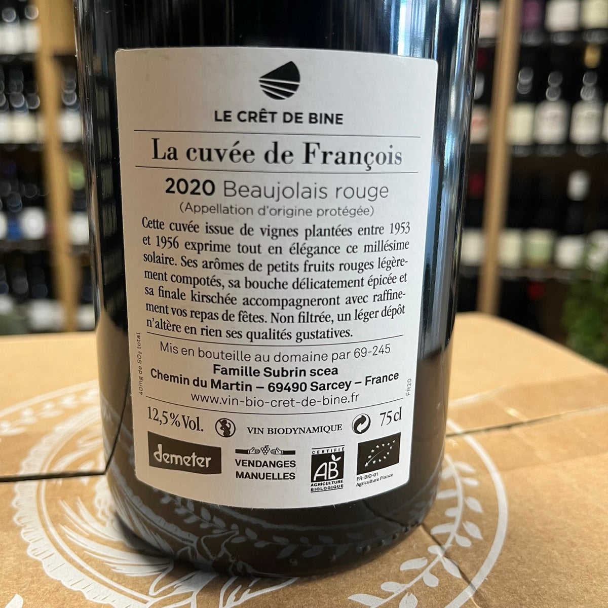 Bouteille de Cuvée de François 2020 – Le Crêt de Bine, Beaujolais