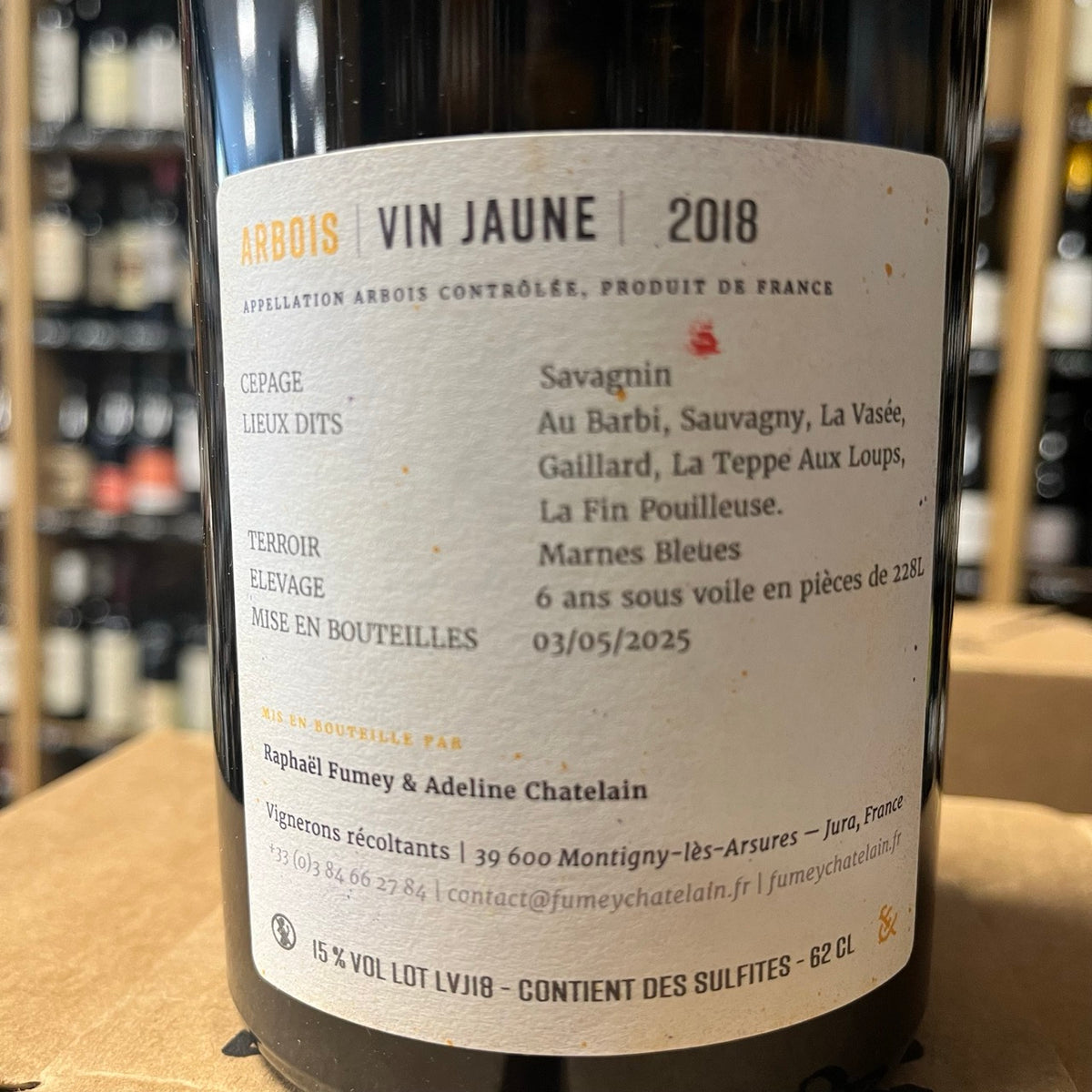 Bouteille Vin Arbois Vin Jaune 2018, Jura