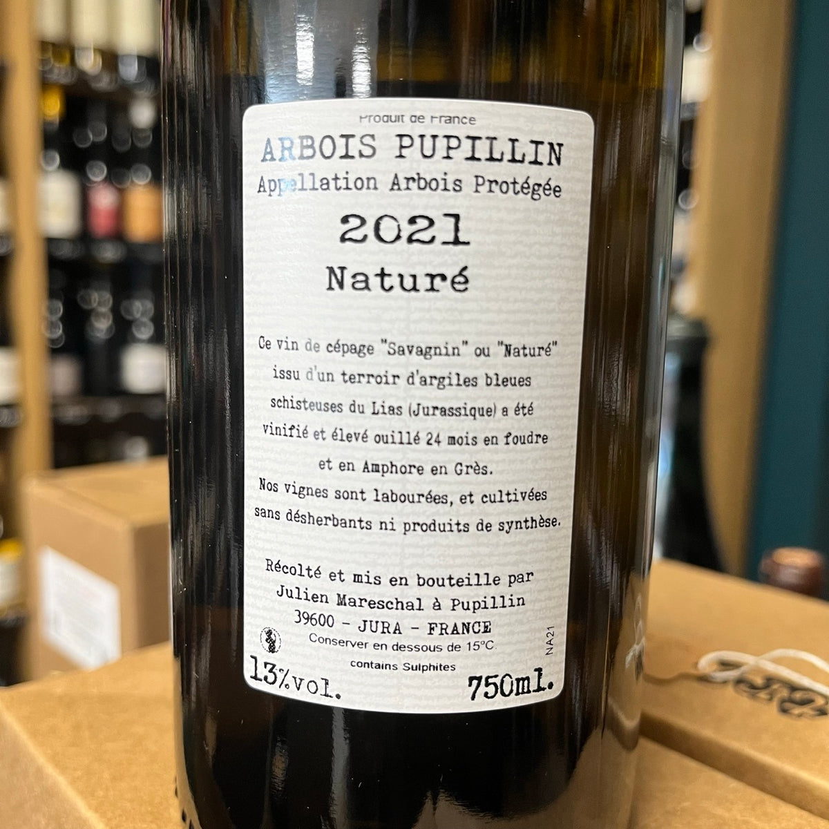 Bouteille Vin Arbois Pupillin Naturé Foudre à Canon 2021, Jura