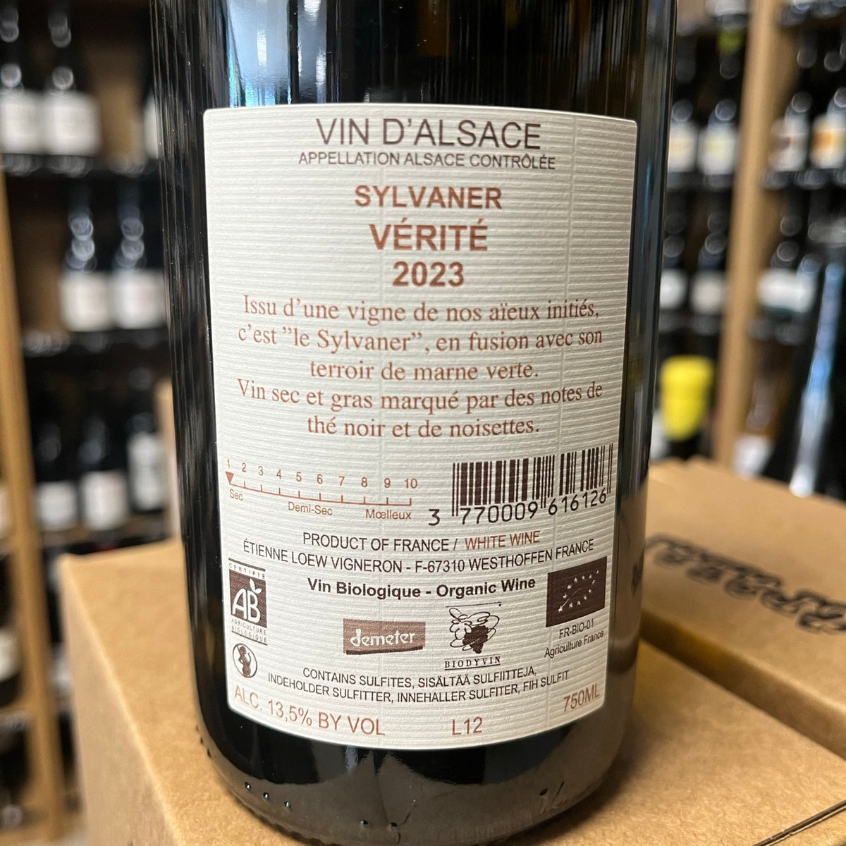 Bouteille de Sylvaner Vérité 2023 – Domaine Loew, Alsace