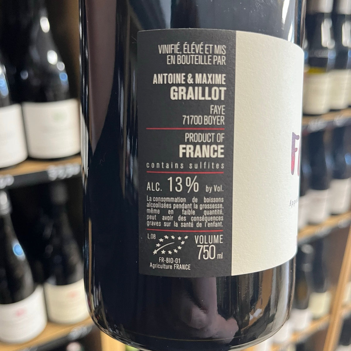 Bouteille Vin rouge Franco de porc 2019, Val de Loire