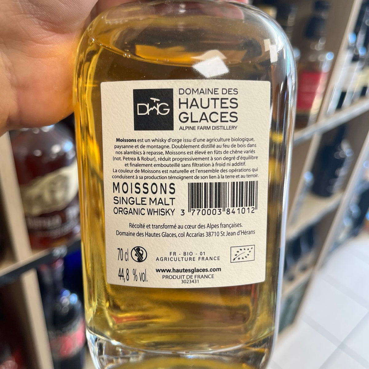Domaine des Hautes Glaces Les Moissons — Single Malt Whisky Français bio