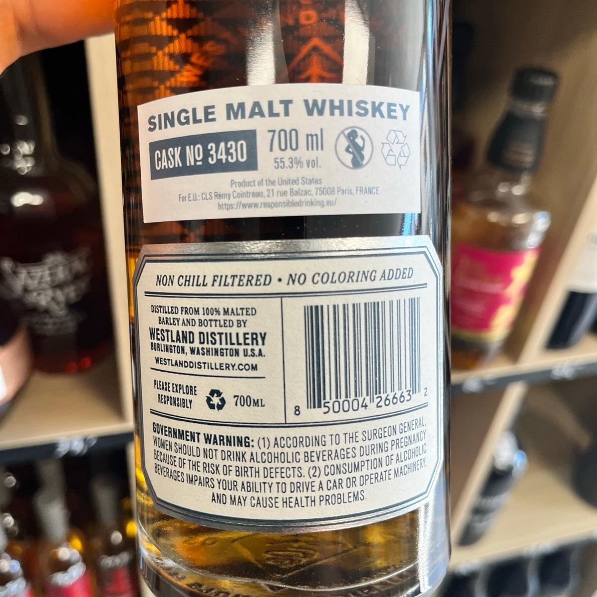 Westland Single Cask 3430 Peated Malt — American Single Malt Whiskey