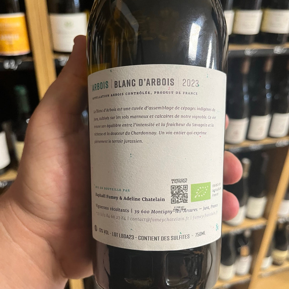 Vin Arbois Blanc Chardonnay-Savagnin 2023 - Fumey Chatelain, Jura