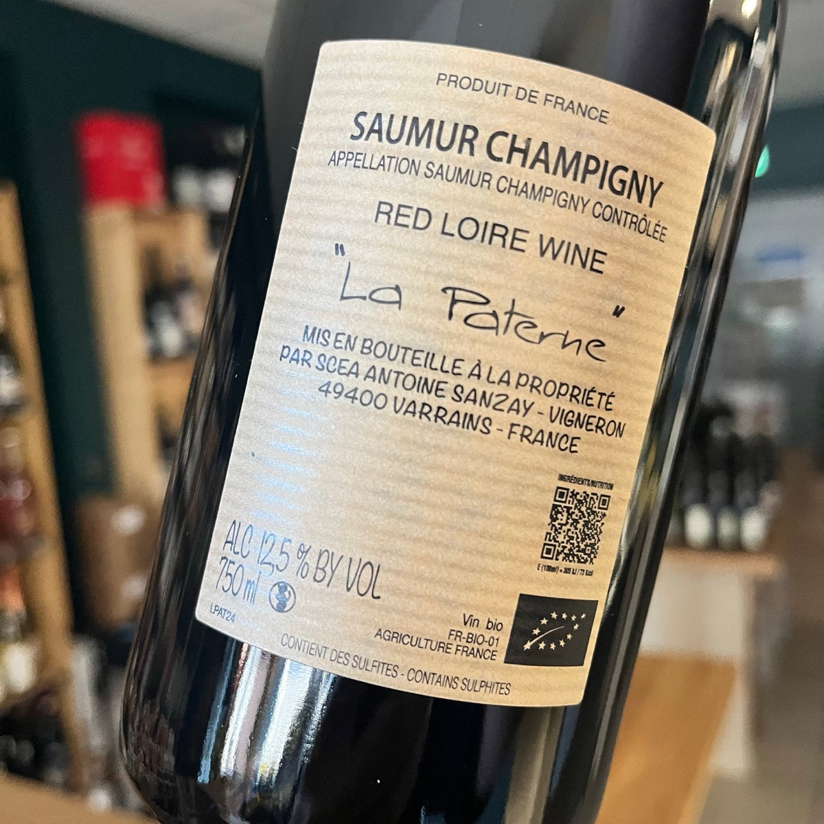 Saumur-Champigny La Paterne 2024 - Antoine Sanzay (dos)