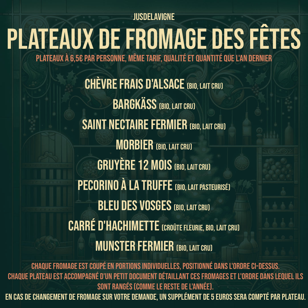 Plateaux fromages (prix par personne)