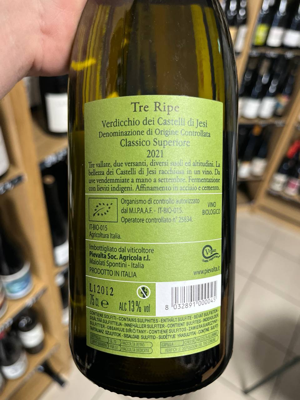 Bouteille Vin blanc Tre Ripe Verdicchio dei Castelli di Jesi Classico