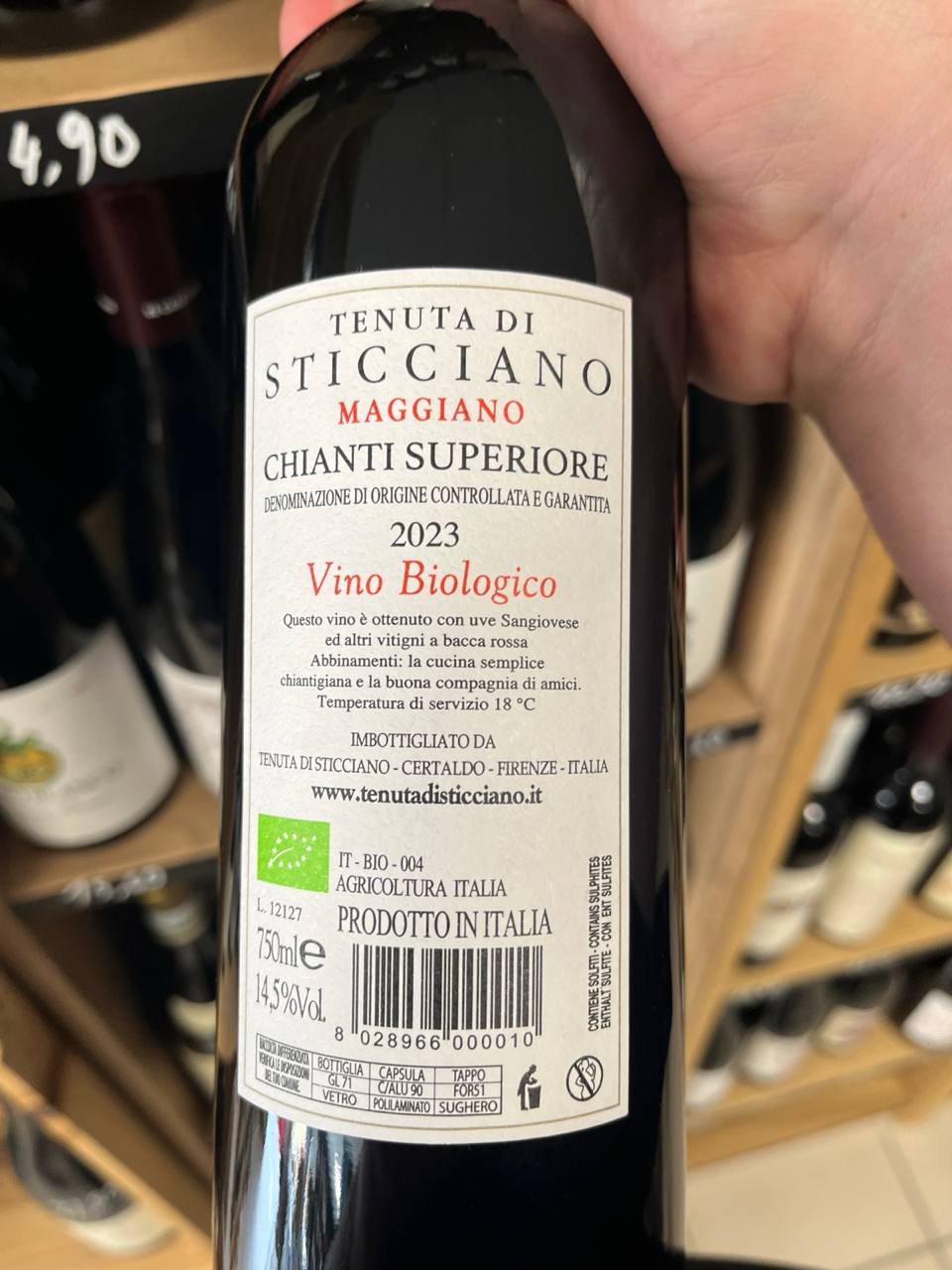 Bouteille Vin rouge Maggiano Chianti Superiore 2023, Italie