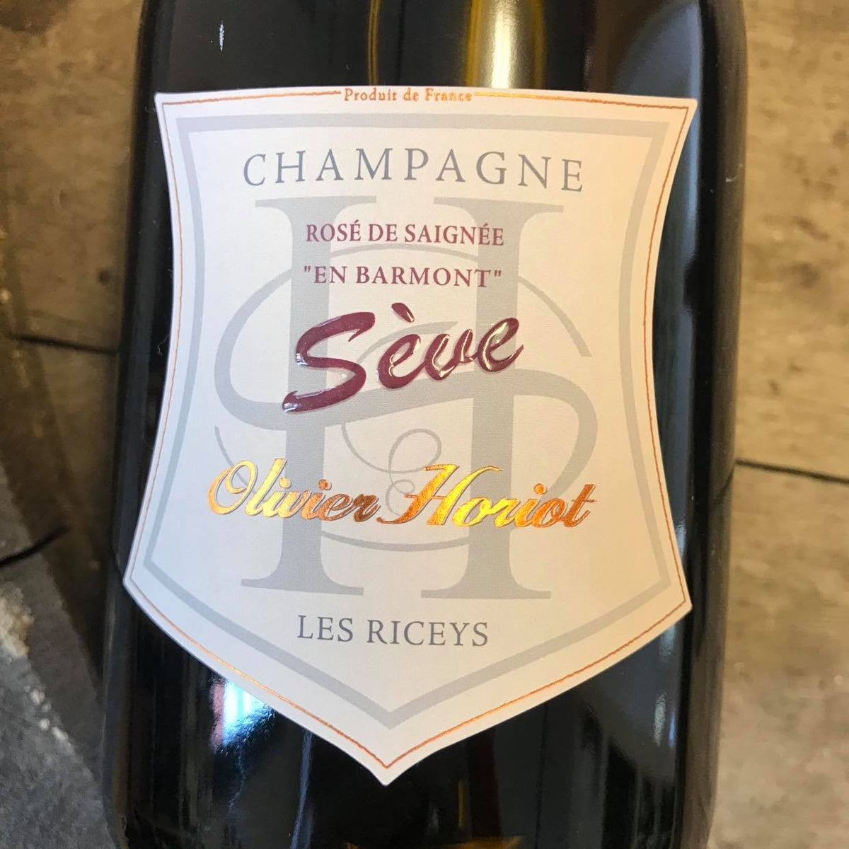 Bouteille de Champagne Rosé Sève 2013 – Olivier Horiot, Côte des Bar