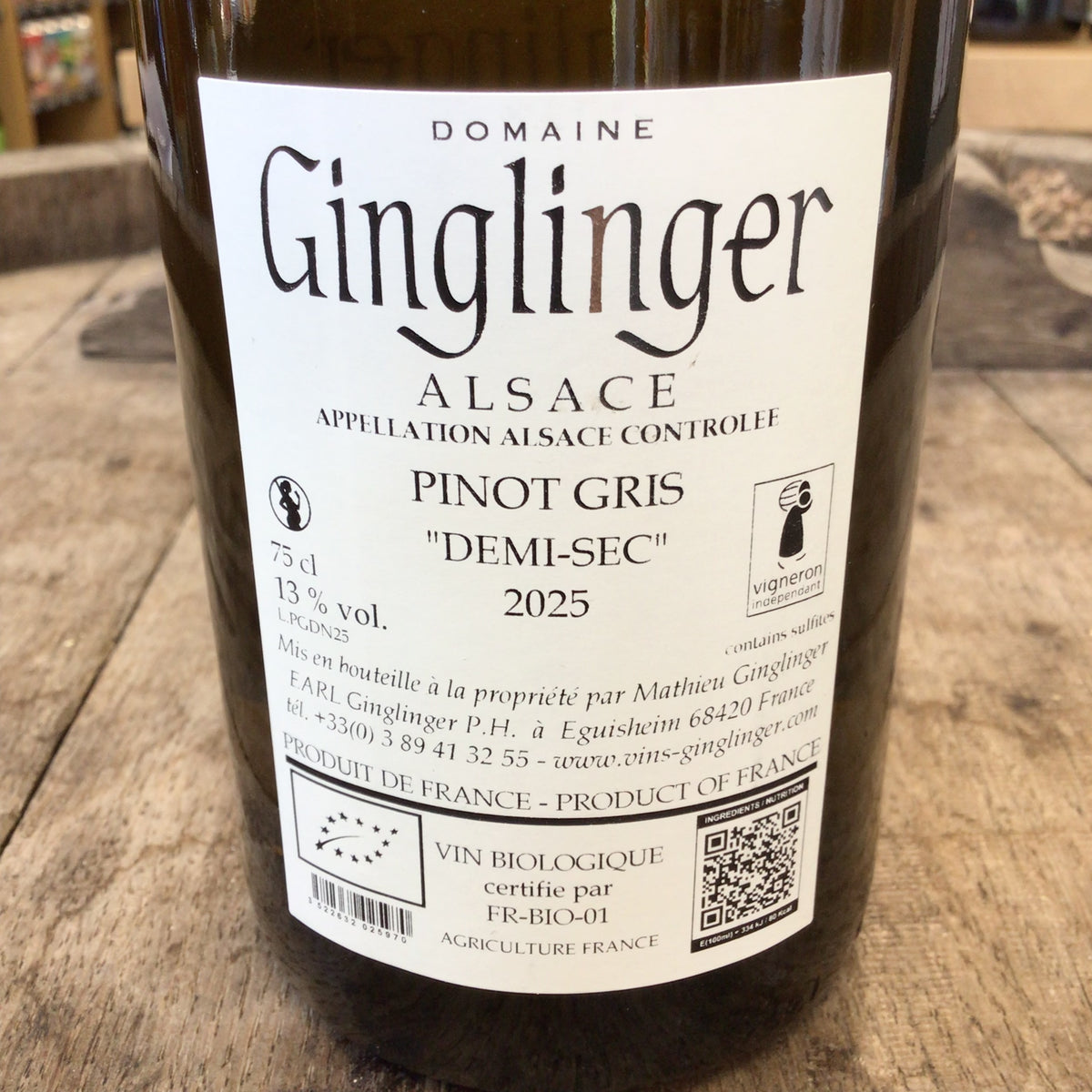 Vin blanc Pinot Gris demi-sec 2025 - Domaine Ginglinger