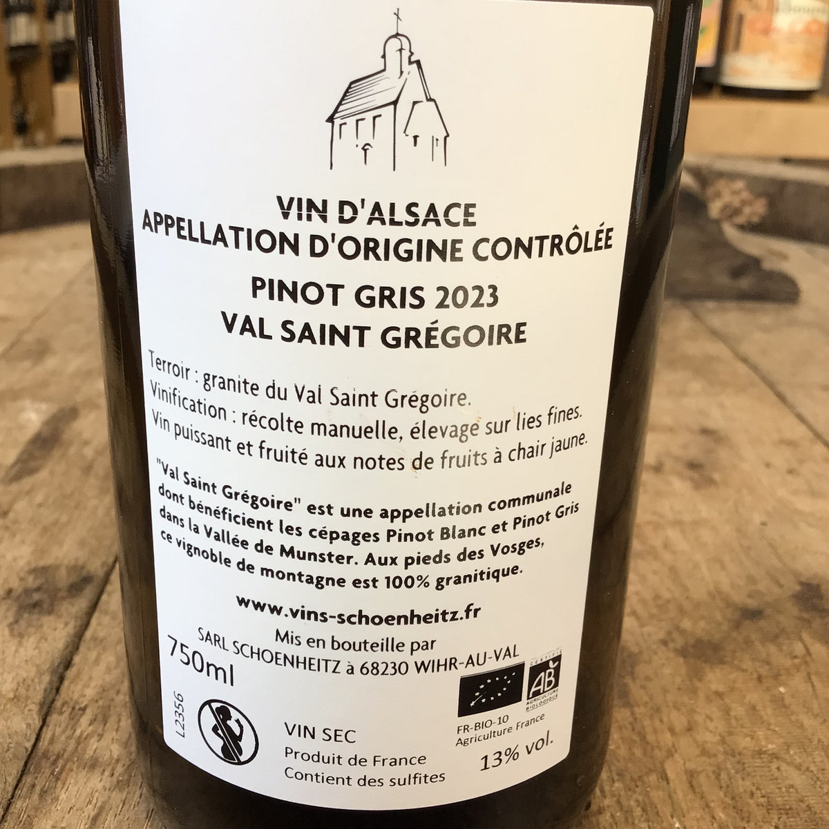Vin blanc Pinot Gris Val Saint Grégoire 2023 - Domaine Schoenheitz