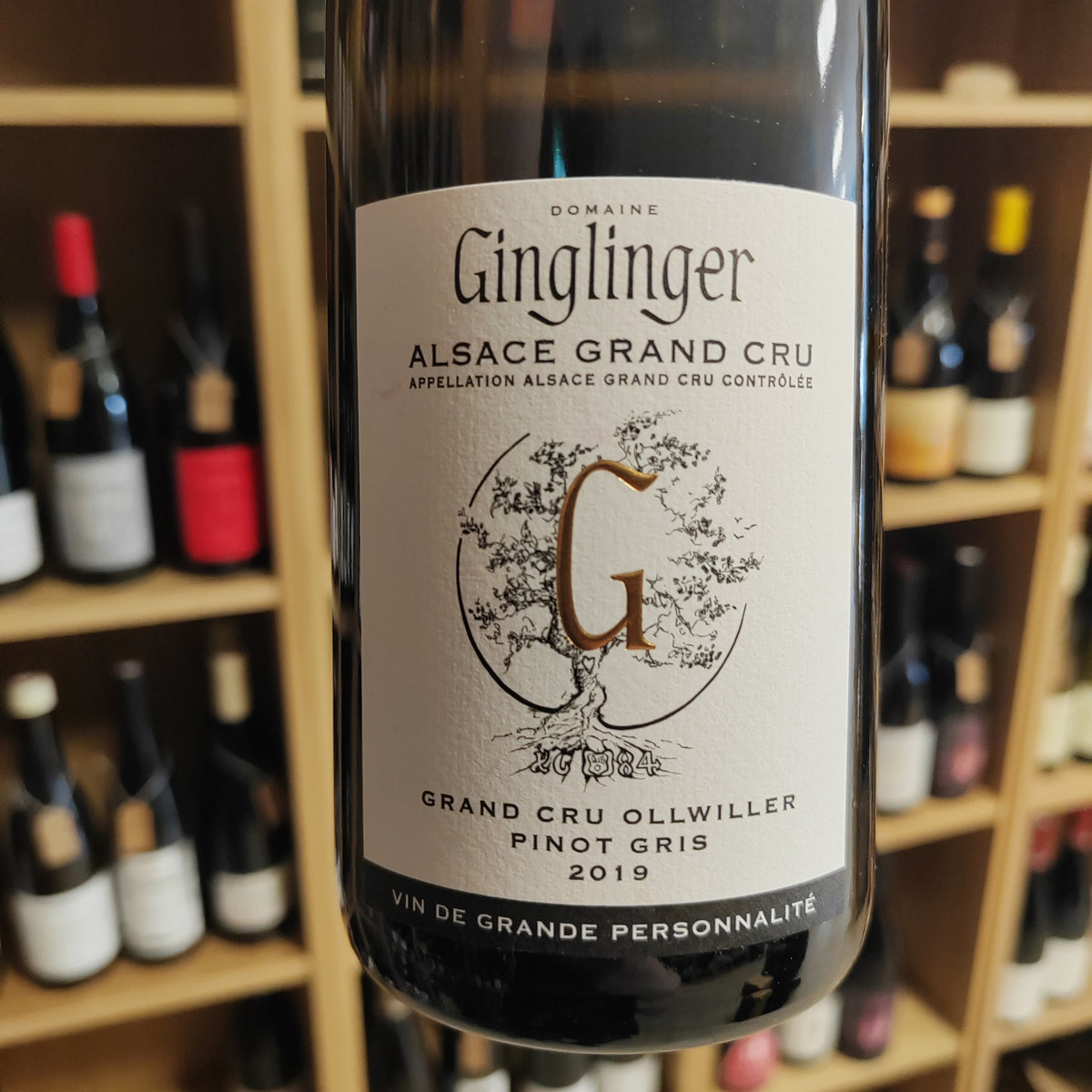 Bouteille Vin blanc Grand Cru Ollwiller Pinot Gris, AOC Alsace — agriculture biologique