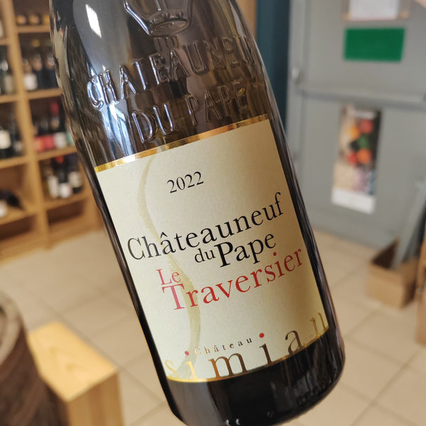 Bouteille de Le Traversier blanc 2022 – Château Simian, AOC Châteauneuf-du-Pape
