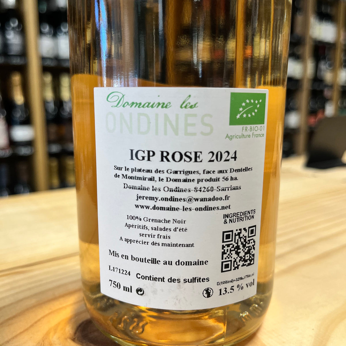 Bouteille Vin rosé Les Ondines 2024, Côtes du Rhône