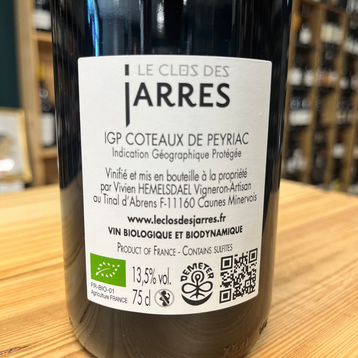 Bouteille Vin Clos des Jarres 2023, Languedoc — nature