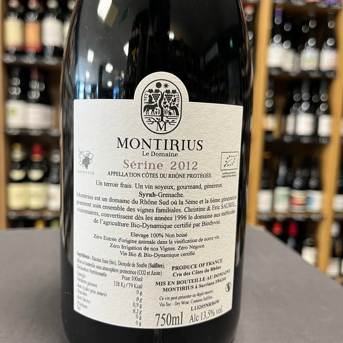 Bouteille Vin rouge Sérine 2012, Côtes du Rhône