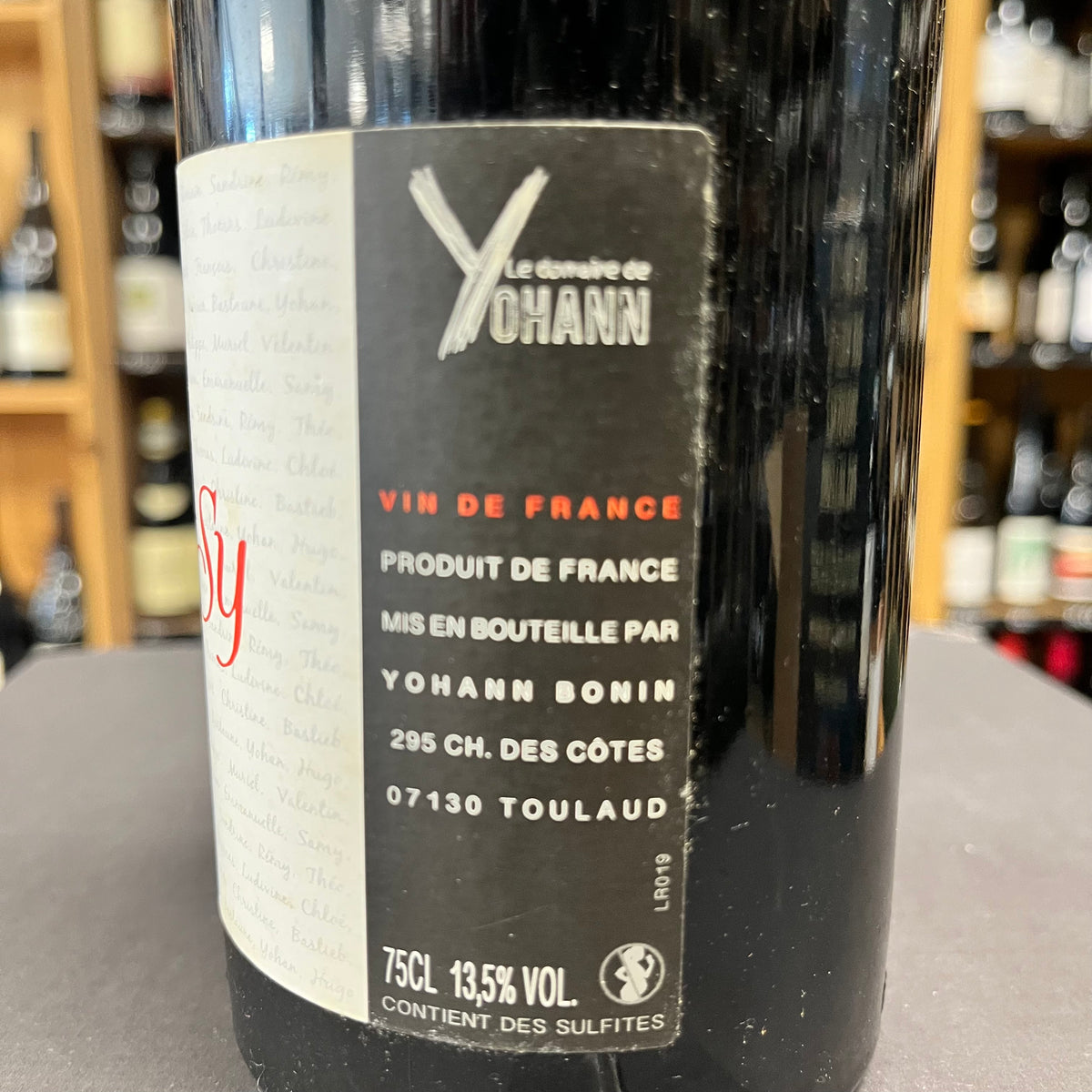 Bouteille Vin rouge Yoann Bonin 2019, AOC Bourgogne — nature