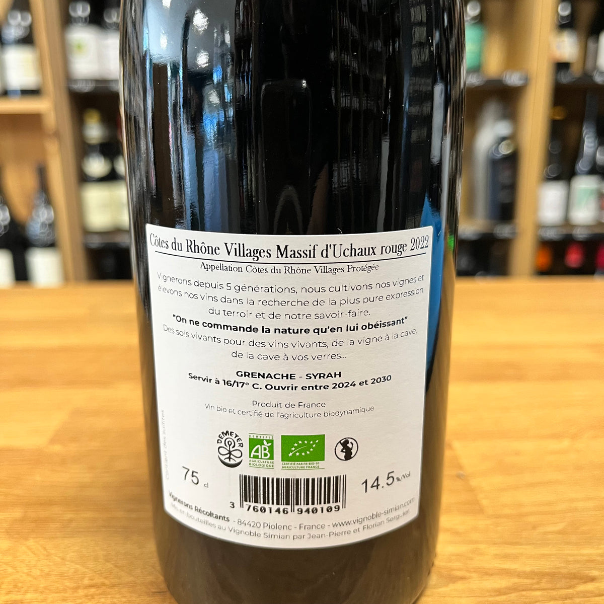 Bouteille Vin Jocundaz Rouge 2008, Côtes du Rhône — biodynamie