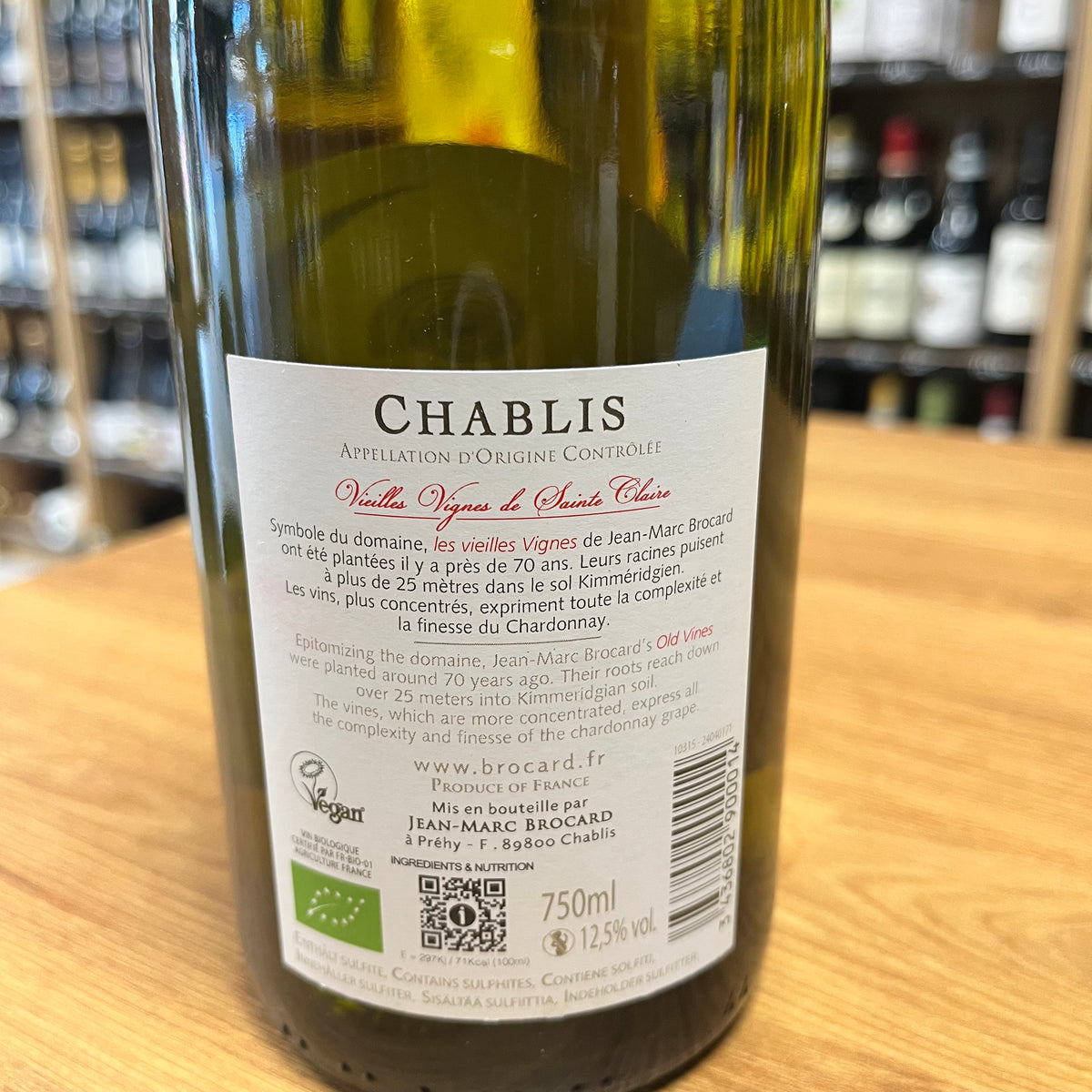 Bouteille Vin Chablis Sainte Claire Vieilles Vignes 2023, AOC Bourgogne — biodynamie
