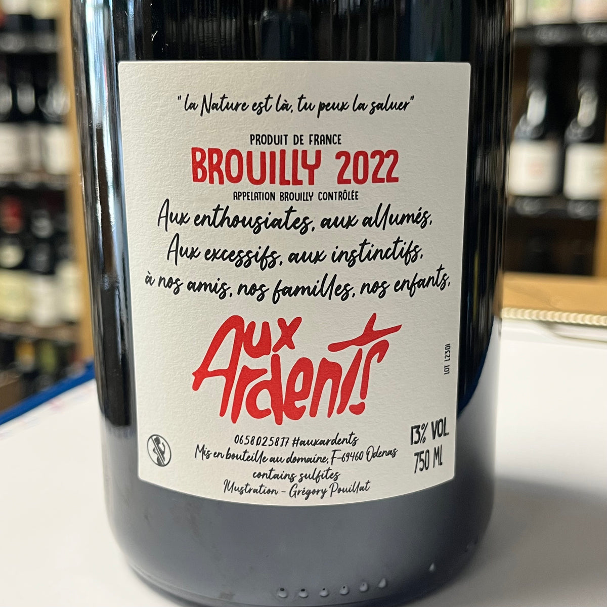 Bouteille Vin rouge Apache Brouilly 2022, Beaujolais — agriculture biologique