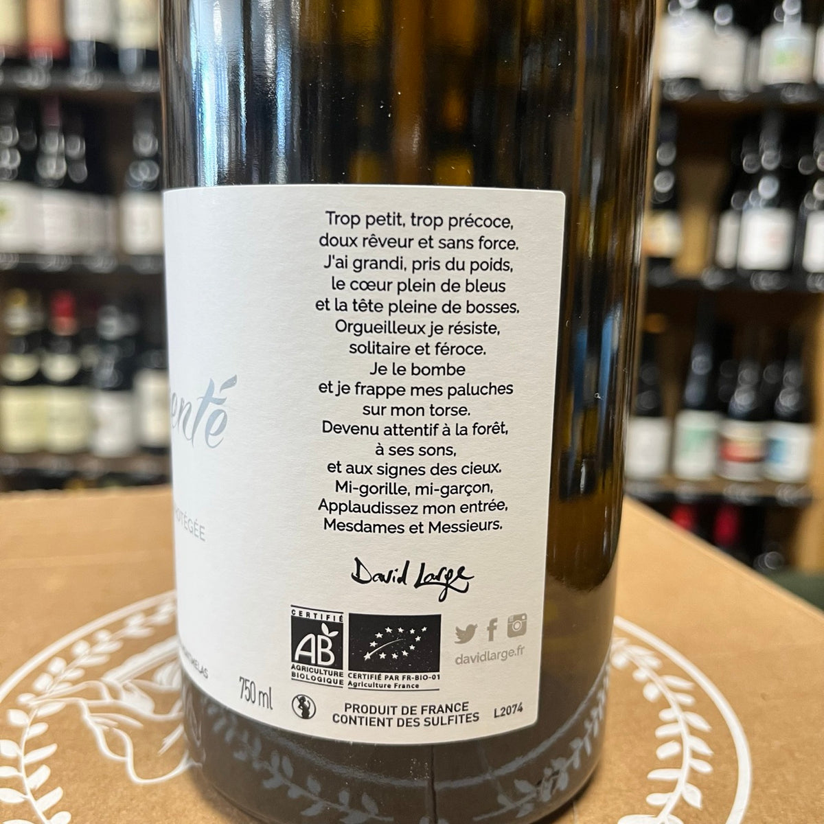 Bouteille Vin Dos Argenté Beaujolais Villages Blanc 2021