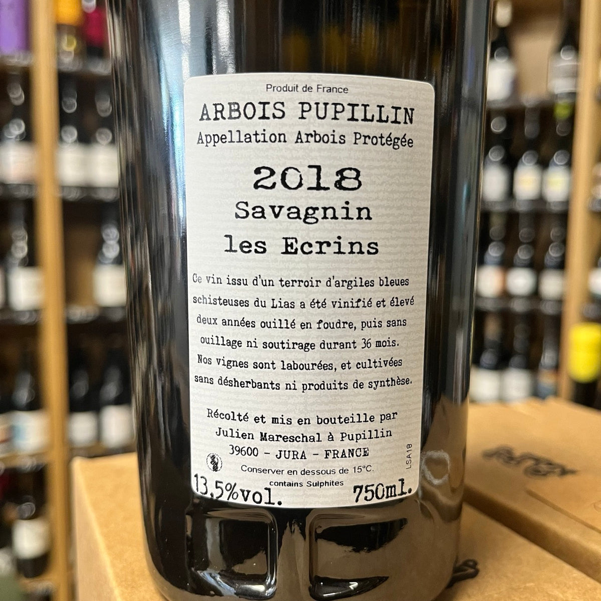 Bouteille Vin Arbois Pupillin Savagnin Les Écrins 2018, Jura