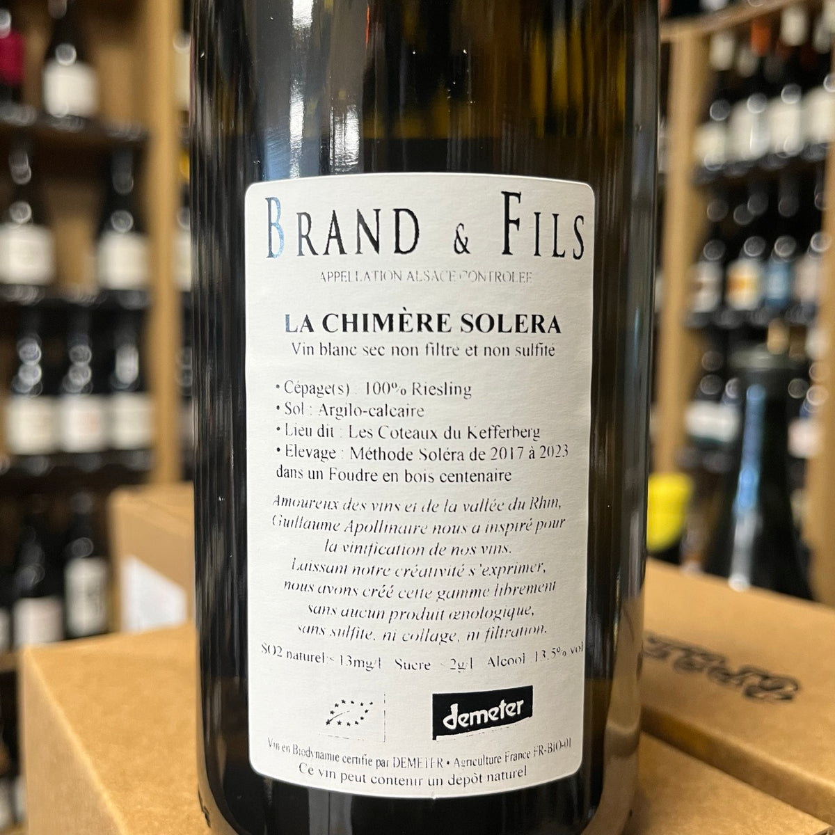 Bouteille Vin La Chimère Riesling Solera 2017-2023 2017, AOC Alsace
