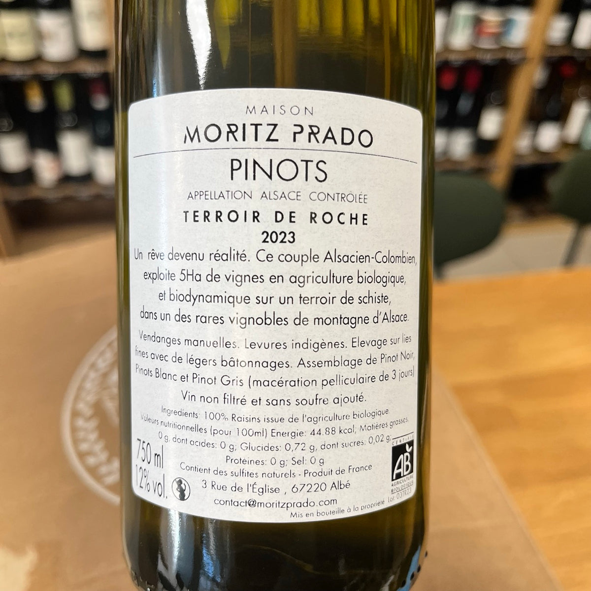 Bouteille Vin Alsace Pinots 2023, AOC Alsace