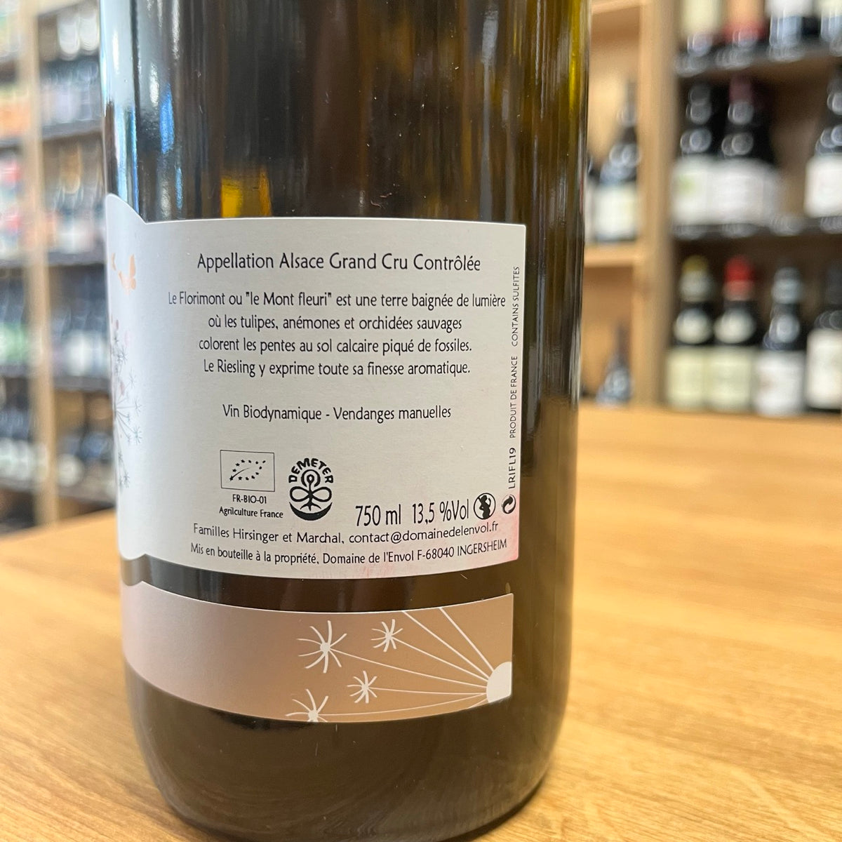 Bouteille Vin Alsace Grand Cru Florimont Riesling 2019, AOC Alsace