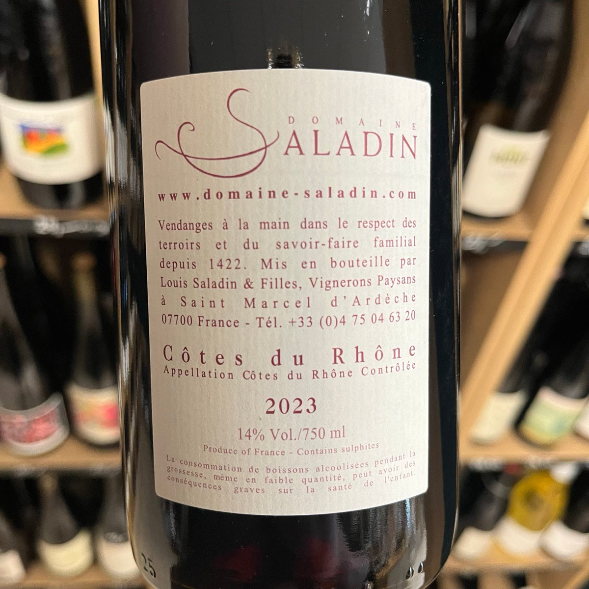 Vin rouge Côtes du Rhône Paul 2023 - Domaine Saladin