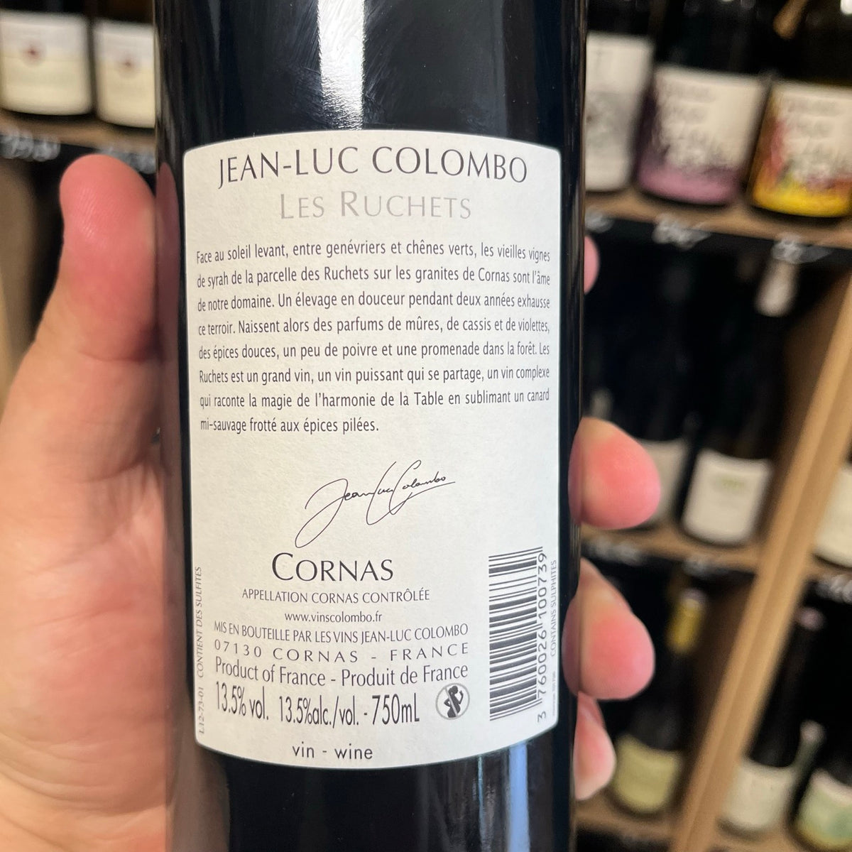 Vin rouge Cornas Les Ruchets 2010 - Jean-Luc Colombo