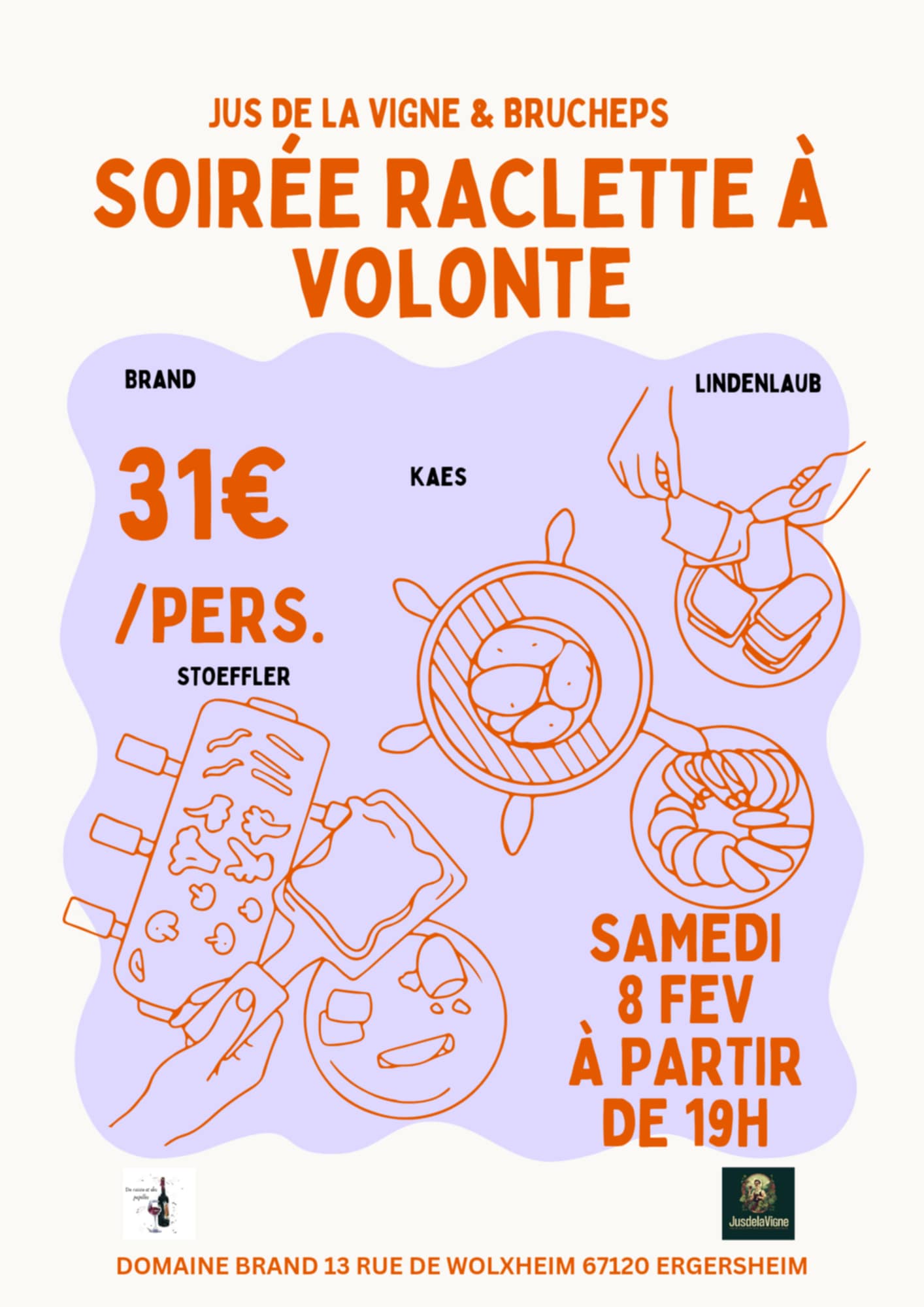 Soirée JusdelaVigne & Brucheps le samedi 8 Février