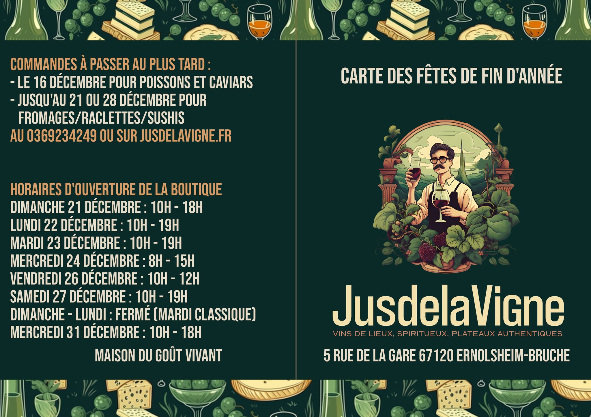 Carte et horaires des fêtes