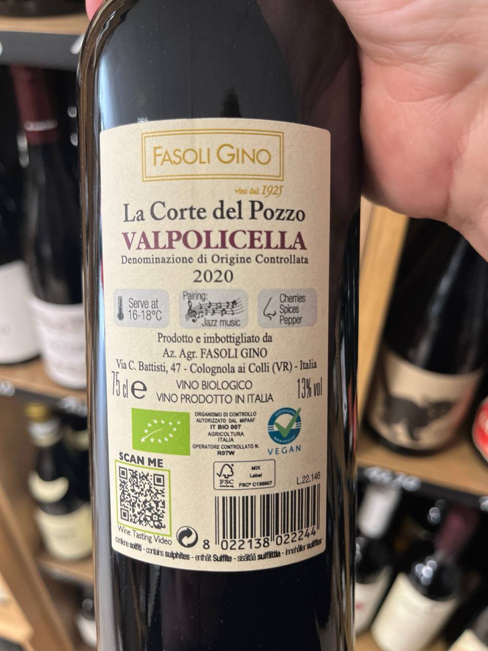 Bouteille Vin rouge La Corte del Pozzo Valpolicella 2020, Italie