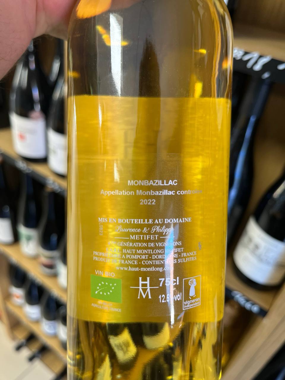 Bouteille Vin blanc Domaine du Haut Montlong 2022