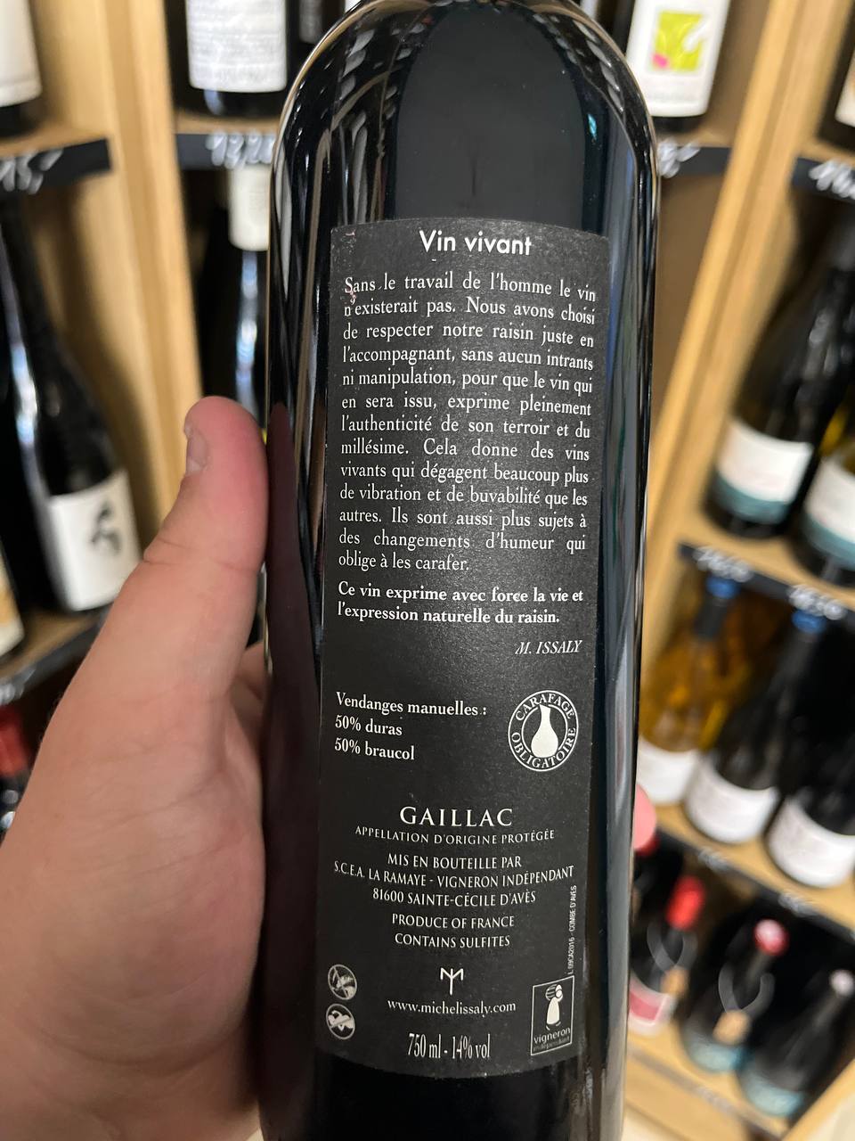 Bouteille Vin La Combe d'Avès 2016, Sud-Ouest