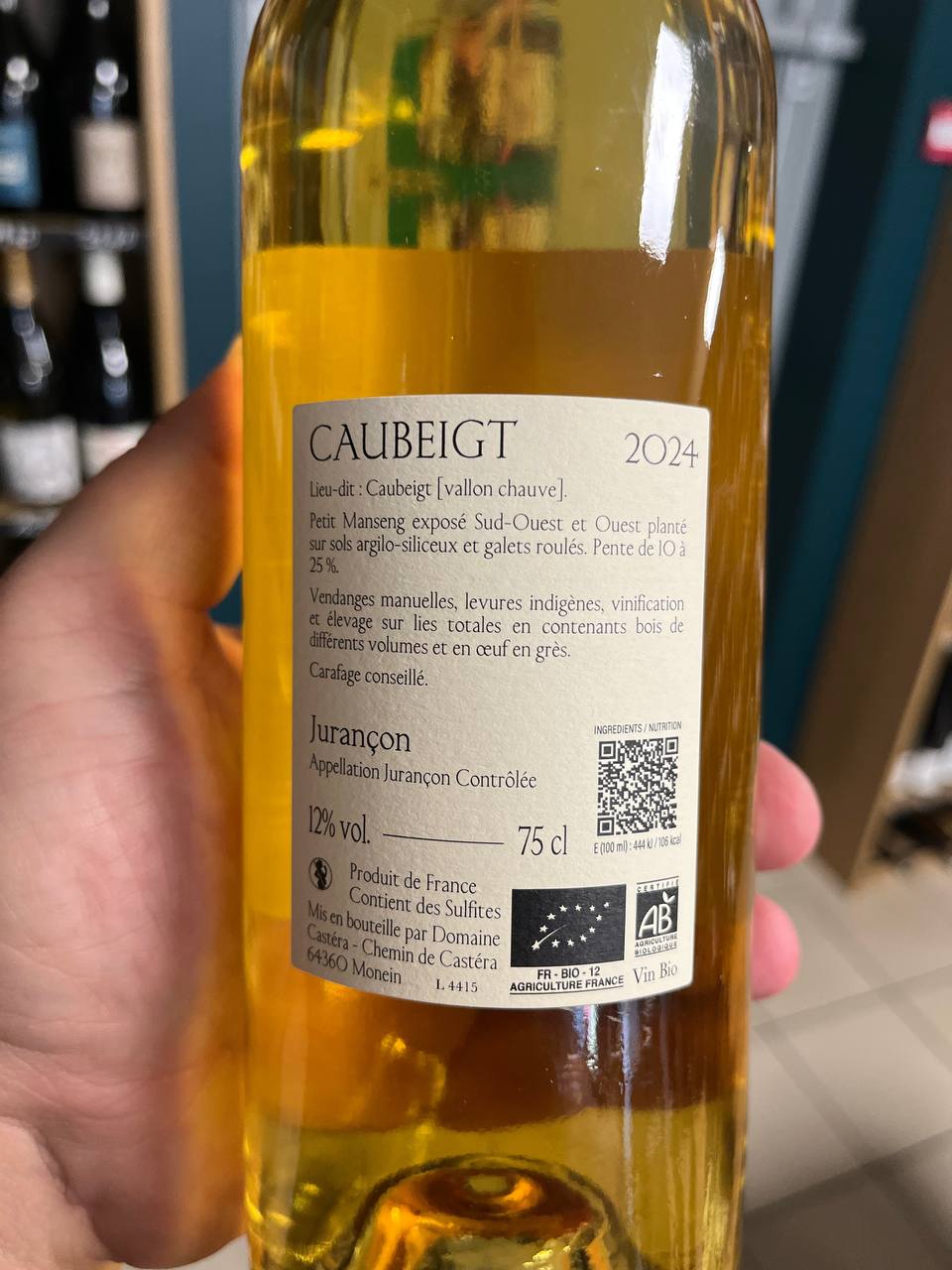 Bouteille Vin blanc Caubeigt 2024, Sud-Ouest