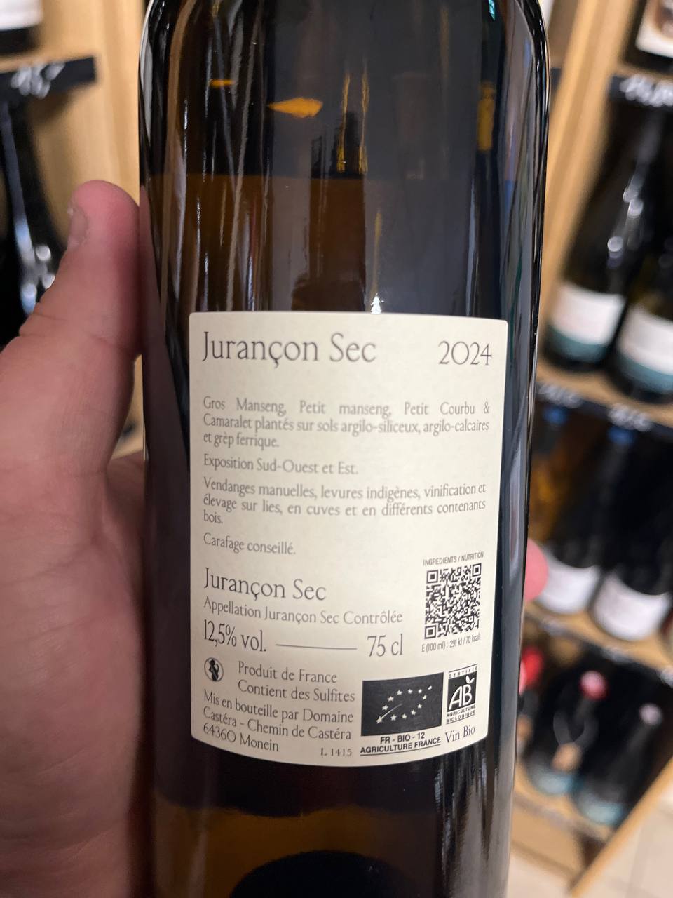 Bouteille Vin blanc Jurançon Sec 2024, Sud-Ouest