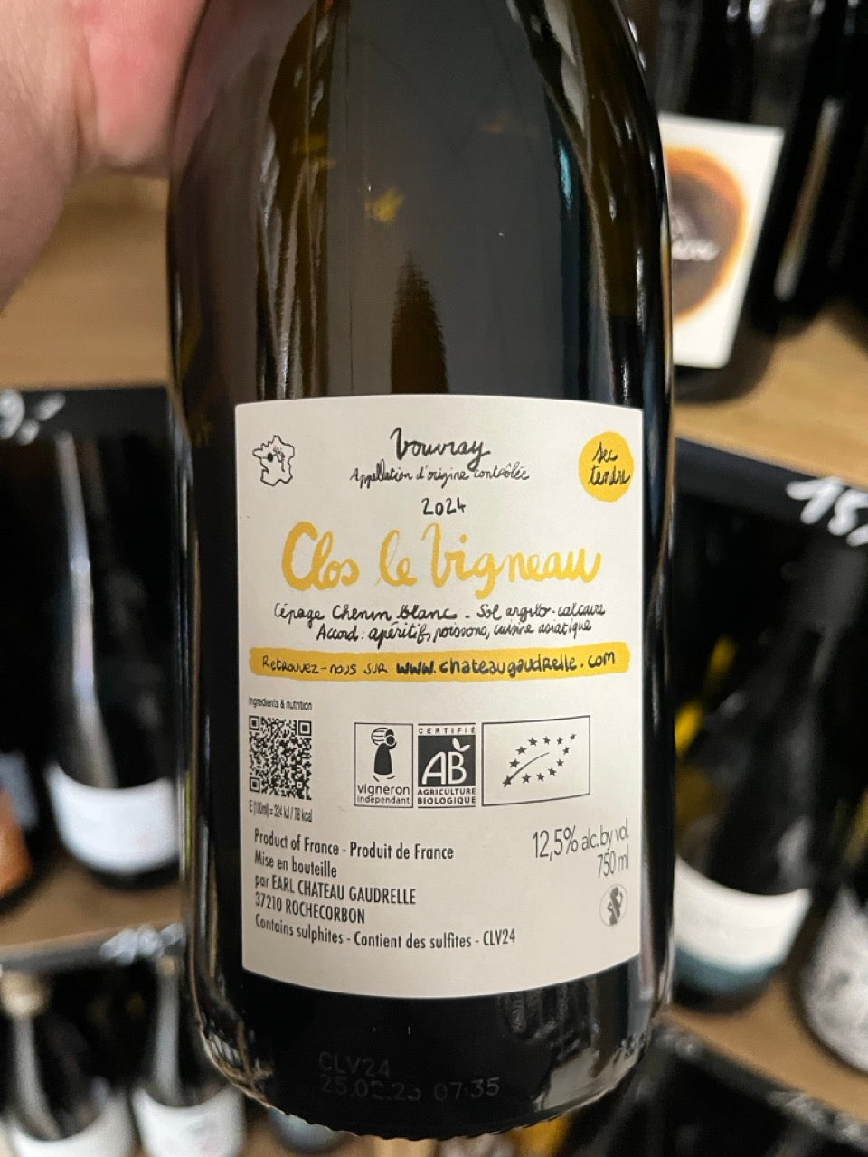 Bouteille Vin Clos Le Vigneau 1929, Val de Loire