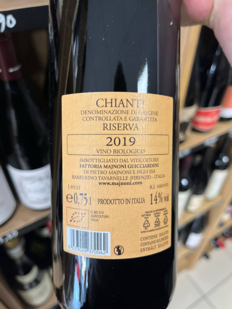 Bouteille Vin rouge Chianti Riserva 2019, Italie
