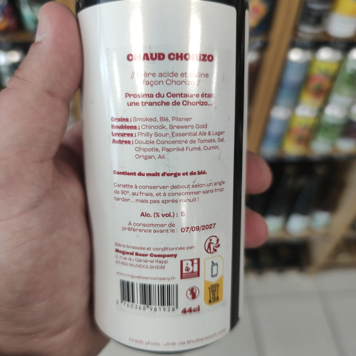 Chaud Chorizo, gose façon chorizo de la brasserie Mogwai (contre-étiquette)
