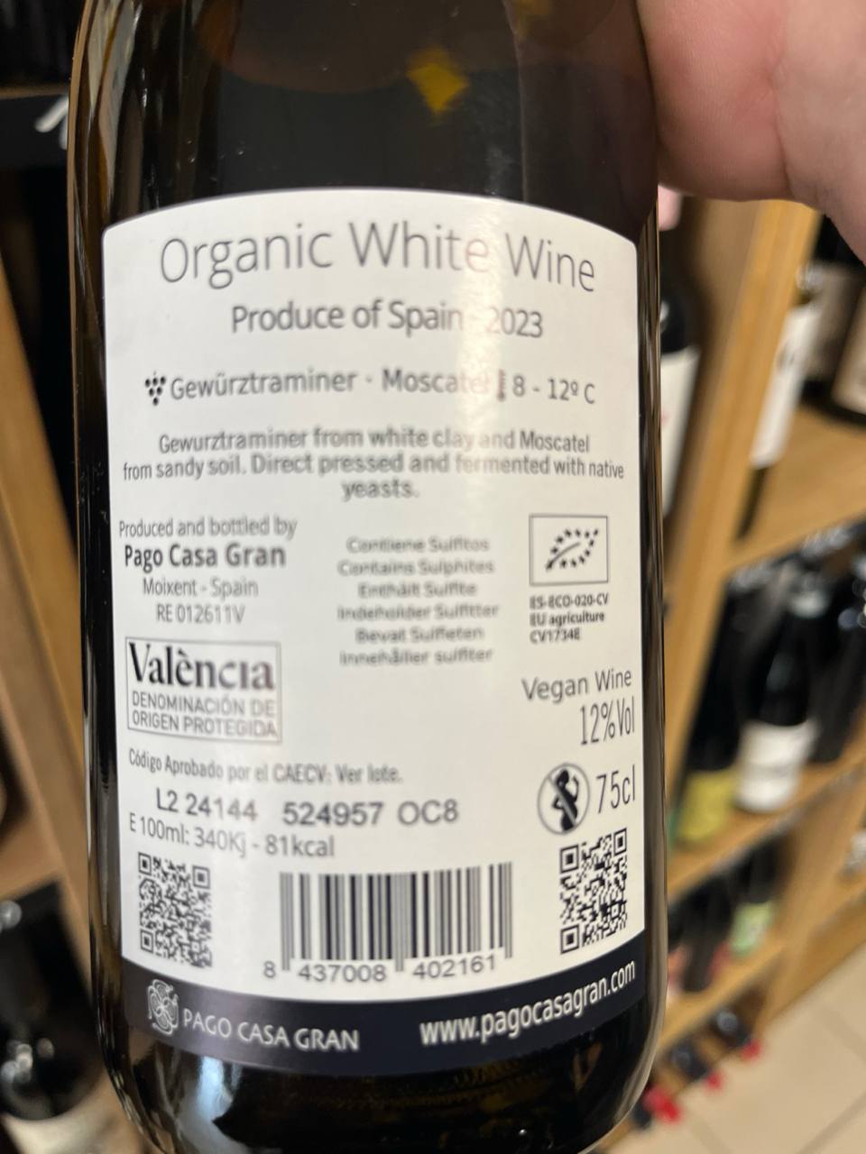 Bouteille Vin blanc Pago Casa Gran 2023, Espagne