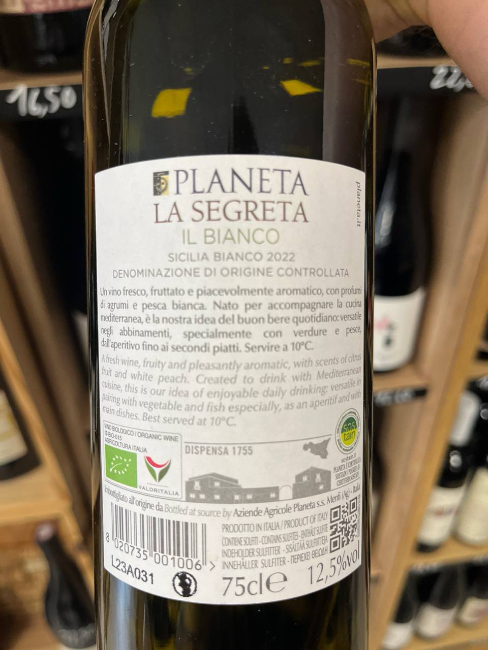 Bouteille Vin blanc Planeta 2022, Italie