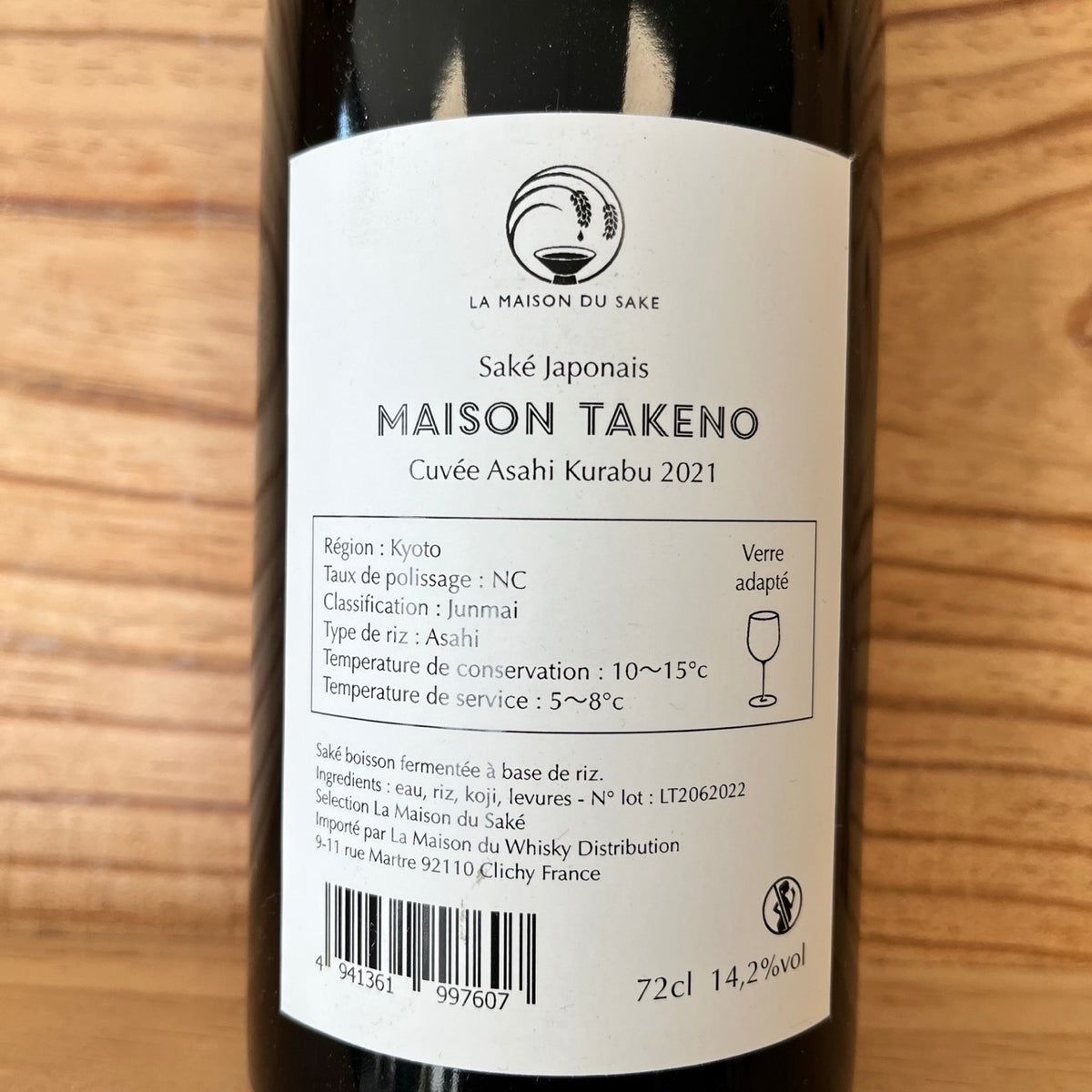 Maison Takeno « Asahi Kurabu » — Saké Junmai