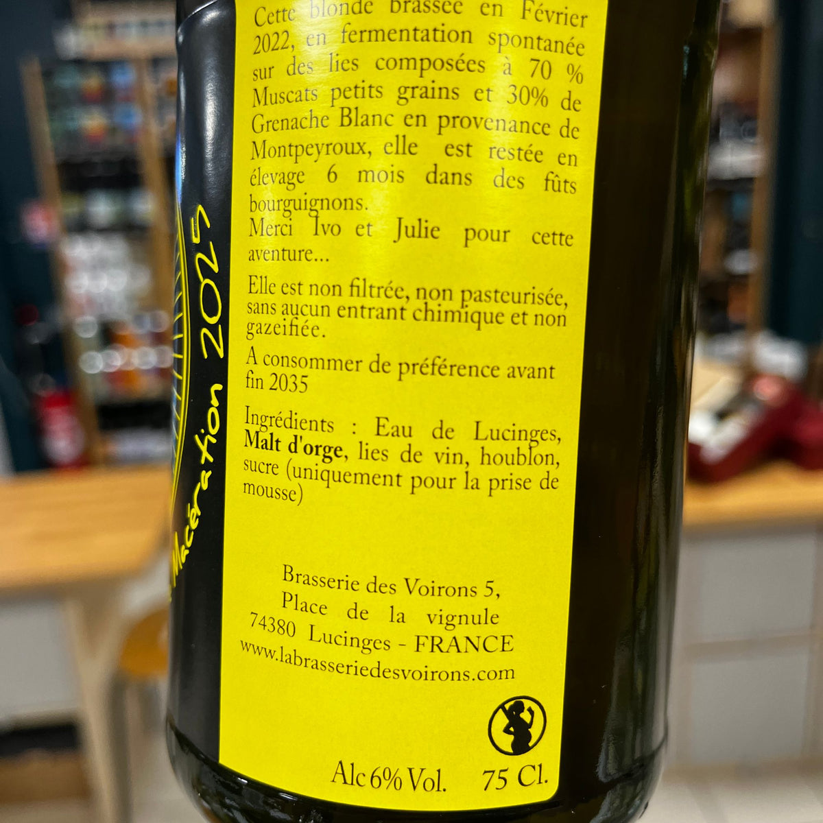 Contre-étiquette Bière Vivante Muscat de Macération 2025